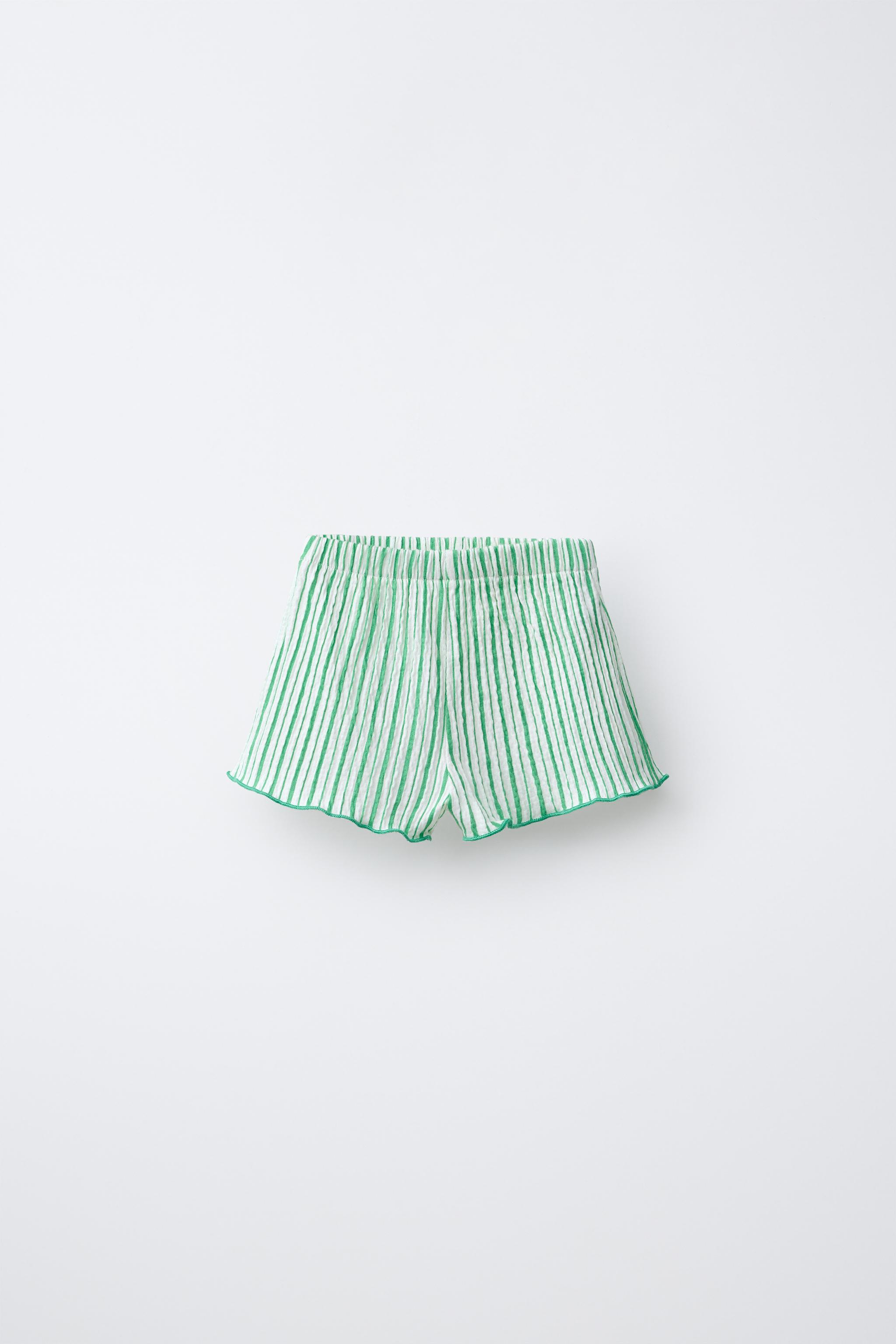 TEXTURED STRIPED SHORTS